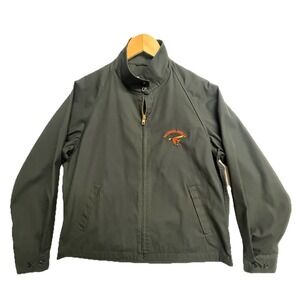 London Fog Orioles Jacket Mens 40 Black Vintage Zip Harrington Golf USA